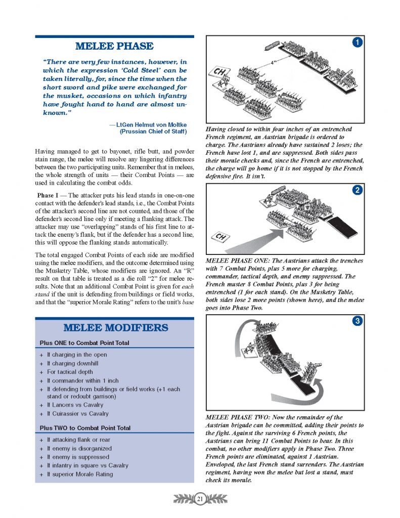 Page 21 from 1859 Rules Book Melee Phase